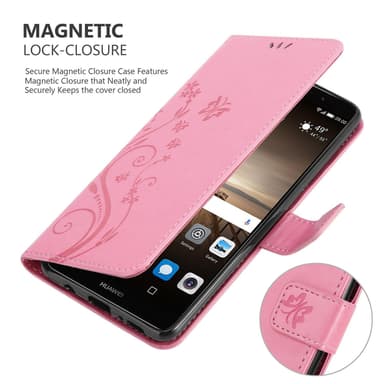 Huawei MATE 9 lommebokdeksel Blomster (rosa)
