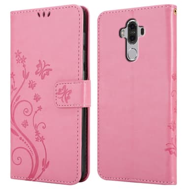Huawei MATE 9 lommebokdeksel Blomster (rosa)