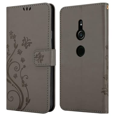 Sony Xperia XZ2 lommebokdeksel Blomster (grå)