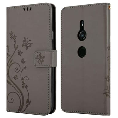 Sony Xperia XZ2 lommebokdeksel Blomster (grå)