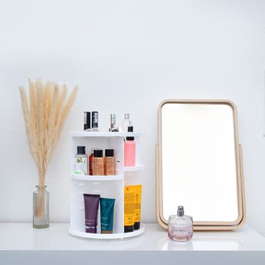 Kosmetikkveske Sminkeveske Toalettveske Make Up (hvit)