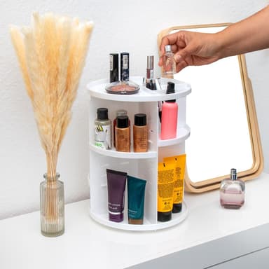 Kosmetikkveske Sminkeveske Toalettveske Make Up (hvit)
