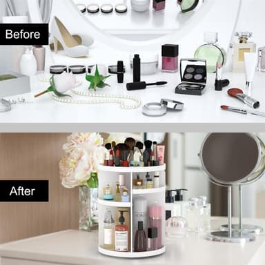 Kosmetikkveske Sminkeveske Toalettveske Make Up (hvit)