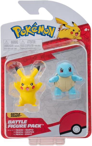Pokémon actionfigursett to-pakning (Squirtle, Pikachu)