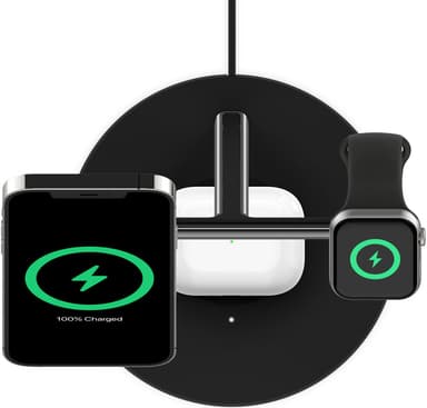 Belkin 3-i-1 MagSafe Compatible Qi2 lader, 15W