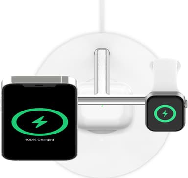 Belkin 3-i-1 MagSafe Compatible Qi2 lader, 15W