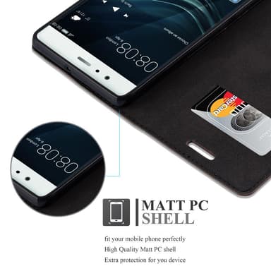 lommebokdeksel Huawei P9 case (brun)