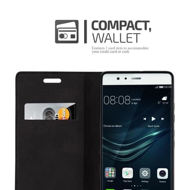 lommebokdeksel Huawei P9 case (brun)