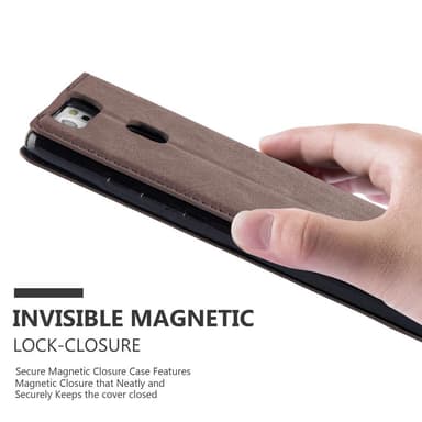 lommebokdeksel Huawei P9 case (brun)