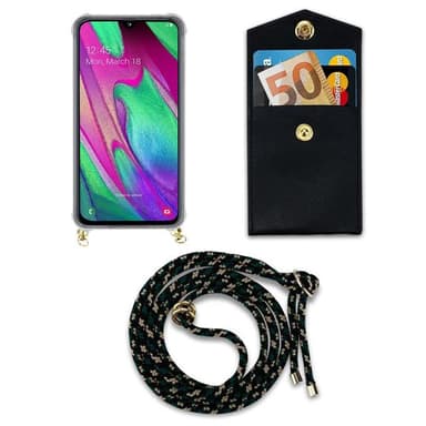 Samsung Galaxy A40 Deksel med Halskjede (brun)