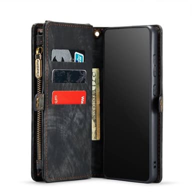 CaseMe mobildeksel 008 11-kort Samsung Galaxy S21 FE - Svart/grå