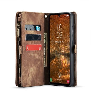 CaseMe mobildeksel 008 11-kort Samsung Galaxy A34 5G - Brun