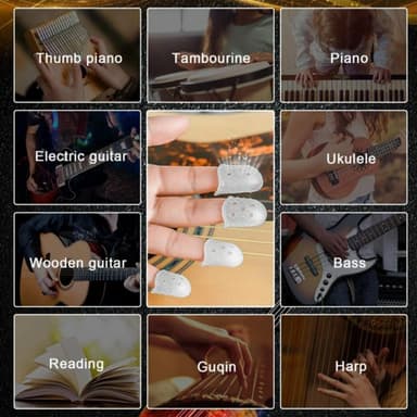 Gitarstrenger 2 x 6 stk med 4 fingerbeskyttere Flerfarget
