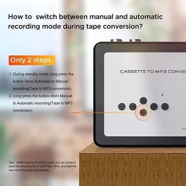 Ezcap kassett til MP3-konverter digital kassettspiller konverterer kassetter til MP3 til USB-minnepinne Ingen datamaskin nødvendig