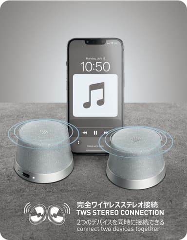NÖRDIC Bluetooth 5.3 høyttaler med magnet 3W IPX6 sølv