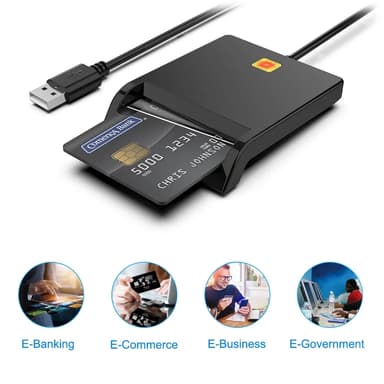 NÖRDIC USB-A Smart- og SIM-kortleser ISO7816 ID-kort EMV Kredittkort