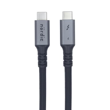 NÖRDIC 3m Thunderbolt 4 USB-C kabel 40Gbps 100W lader 8K video kompatibel med USB 4 og Thunderbolt 3