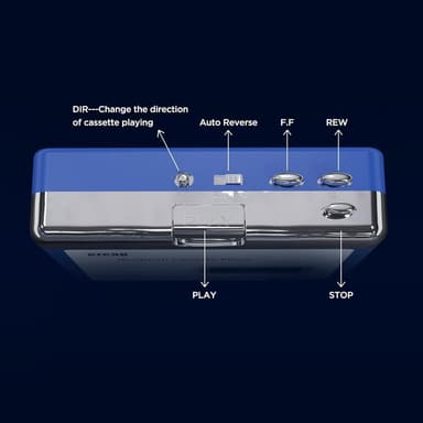 EZCAP Bluetooth-kassettspiller, Walkman-båndspiller med 3,5 mm utgang og hodetelefoner