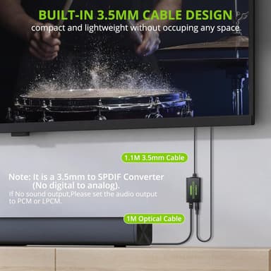 NÖRDIC 48kHz DAC analog til digital omformer 3,5 mm til SPDIF Toslink