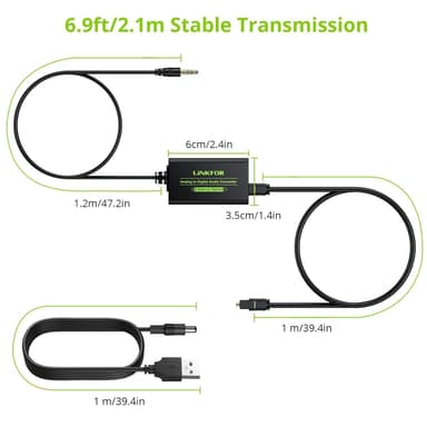 NÖRDIC 48kHz DAC analog til digital omformer 3,5 mm til SPDIF Toslink