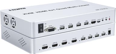 NÖRDIC KVM-svitsj 4xPC til 1xHDMI 4K 60Hz Quad Multi-Viewer med 4xUSB-A