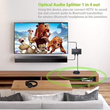NÖRDIC Optical S/PDIF Toslink 1 til 4 splitter 192kHz
