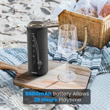 Bluetooth-høyttaler 36W bærbar høyttaler med stereolydbase, Bluetooth 5.3 trådløs IP7x vanntett høyttaler