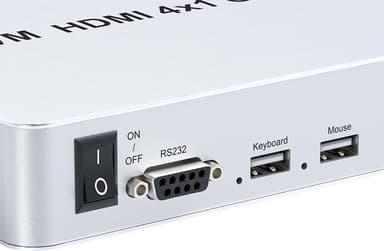 NÖRDIC KVM-svitsj 4xPC til 1xHDMI 4K 60Hz Quad Multi-Viewer med 4xUSB-A