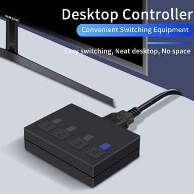 NÖRDIC KVM Switch 4 PC til 1 DisplayPort 4K 60Hz og 4x USB HDCP 2.2