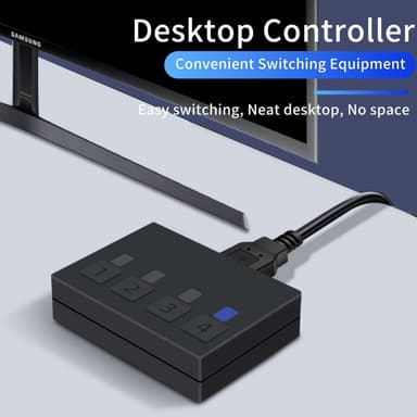 NÖRDIC KVM Switch 4 PC til 1 DisplayPort 4K 60Hz og 4x USB HDCP 2.2