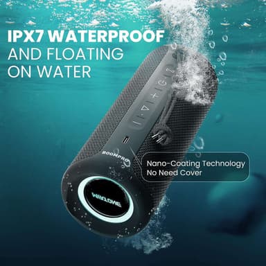 Bluetooth-høyttaler 36W bærbar høyttaler med stereolydbase, Bluetooth 5.3 trådløs IP7x vanntett høyttaler