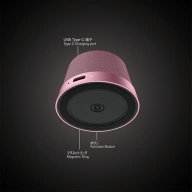 NÖRDIC Bluetooth 5.3 høyttaler med magnet 3W IPX6 rosa