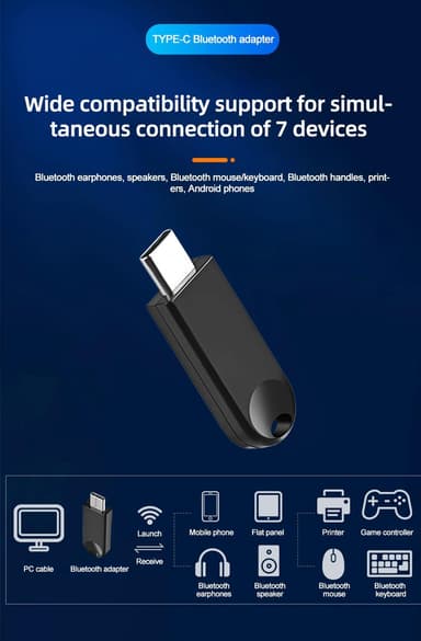NÖRDIC USB-C Bluetooth 5.3-adapter