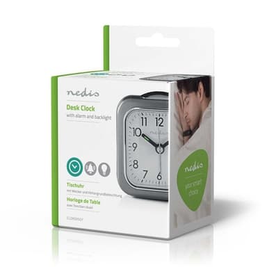 Nedis Analog Desk Alarm Clock | slumrefunksjon | Bakgrunnsbelysning | Grå / Hvit