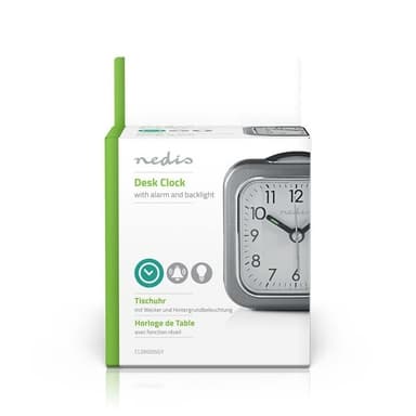 Nedis Analog Desk Alarm Clock | slumrefunksjon | Bakgrunnsbelysning | Grå / Hvit