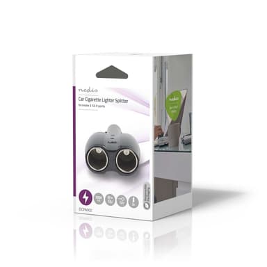 Nedis Universal DC Power Adapter | Biladapter | 120 W | Inngangsspenning: 12 V DC | 12 V DC | Maksimal utgangsstrøm per port: 10 A | Sort