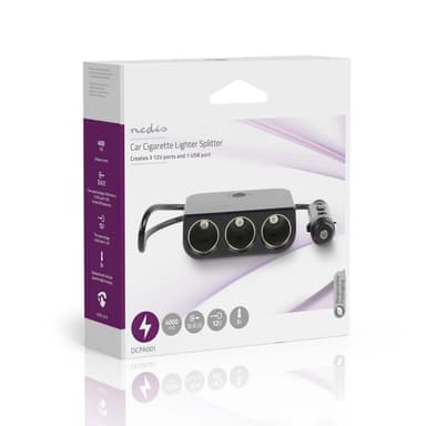 Nedis Universal DC Power Adapter | Biladapter | 150 W | Inngangsspenning: 12 V DC | 12 V DC | Maksimal utgangsstrøm per port: 4.0 A | Sort