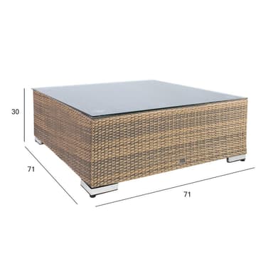 Salongbord SEVILLA NYTT 71x71xH30cm, cappuccino
