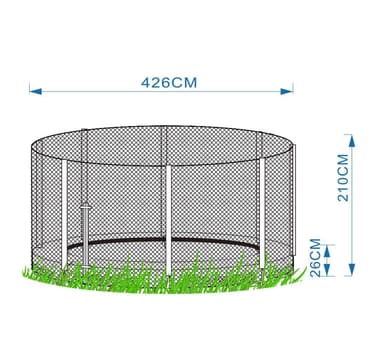 Kapsling for D426cm marktrampolin, med stenger