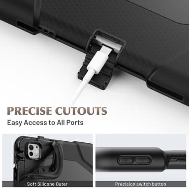 Til iPad Pro 11 (2024) Deksel Stand Shame Protector PC+Silikon - Svart