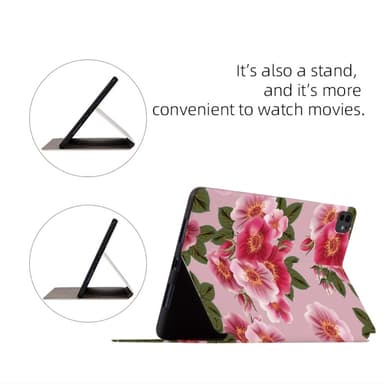 Til iPad Pro 11 (2024) -deksel Flip Stand Smart Nettbrettveske - Peony
