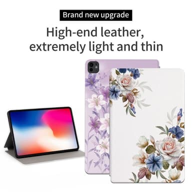 Til iPad Pro 11 (2024) -deksel Flip Stand Smart Nettbrettveske - Peony
