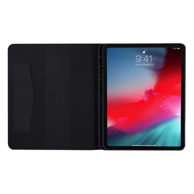 For iPad Air 13 (2024) Sammenleggbart Veske Kortholder Stoff Tekstur - Svart