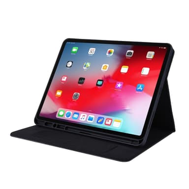 For iPad Air 13 (2024) Sammenleggbart Veske Kortholder Stoff Tekstur - Svart