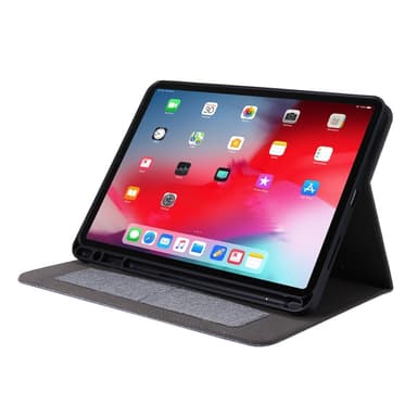For iPad Air 13 (2024) Sammenleggbart Veske Kortholder Stoff Tekstur - Grå