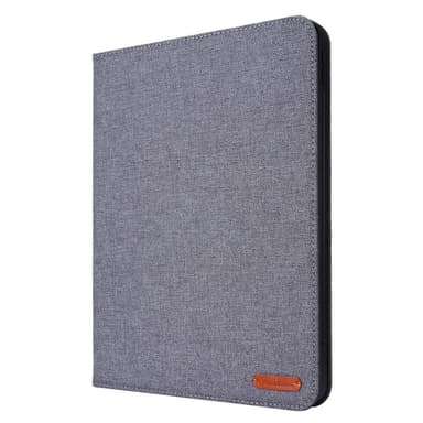 For iPad Air 13 (2024) Sammenleggbart Veske Kortholder Stoff Tekstur - Grå