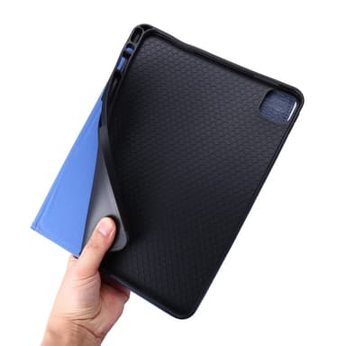 For iPad Air 13 (2024) Sammenleggbart Veske Kortholder Stoff Tekstur - Blå