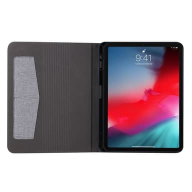 For iPad Air 13 (2024) Sammenleggbart Veske Kortholder Stoff Tekstur - Grå