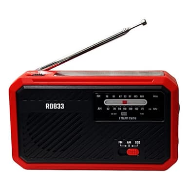 AM FM-radio Sollading Håndsveiv LED lommelykt PowerBank