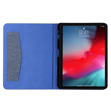 For iPad Air 13 (2024) Sammenleggbart Veske Kortholder Stoff Tekstur - Blå